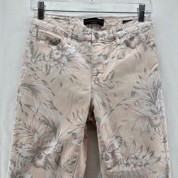Sanctuary / Denim Jeans Sz 26 Social Ankle Skinny Cotton Blend Floral Light Pink - Picture 3 of 11